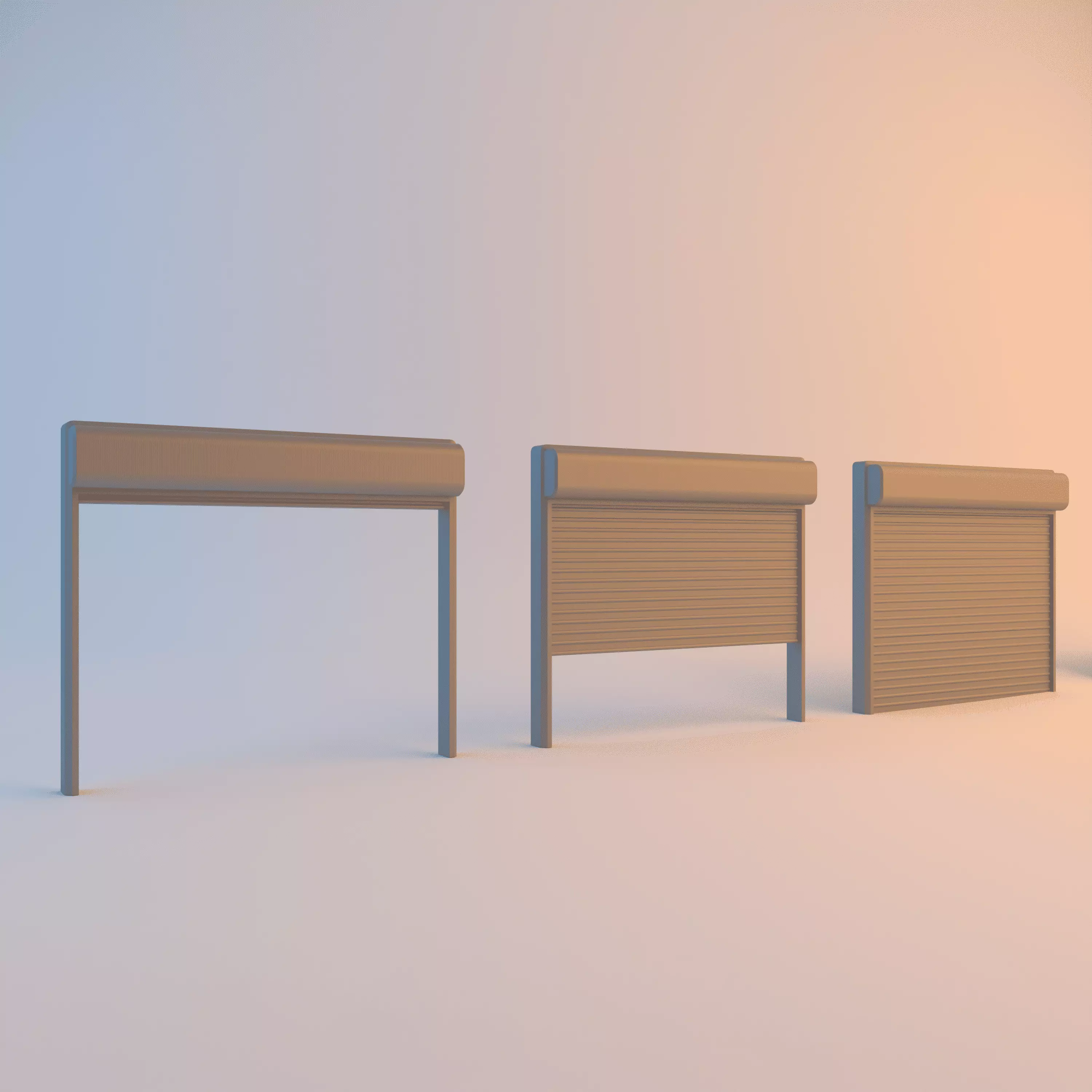 1-64 Scale Roll-Up Garage Door Set - Diorama Shutter Gate 3D print model_0