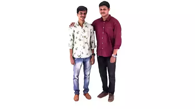 Indian Male Friends 3D Realistic Scanned Model