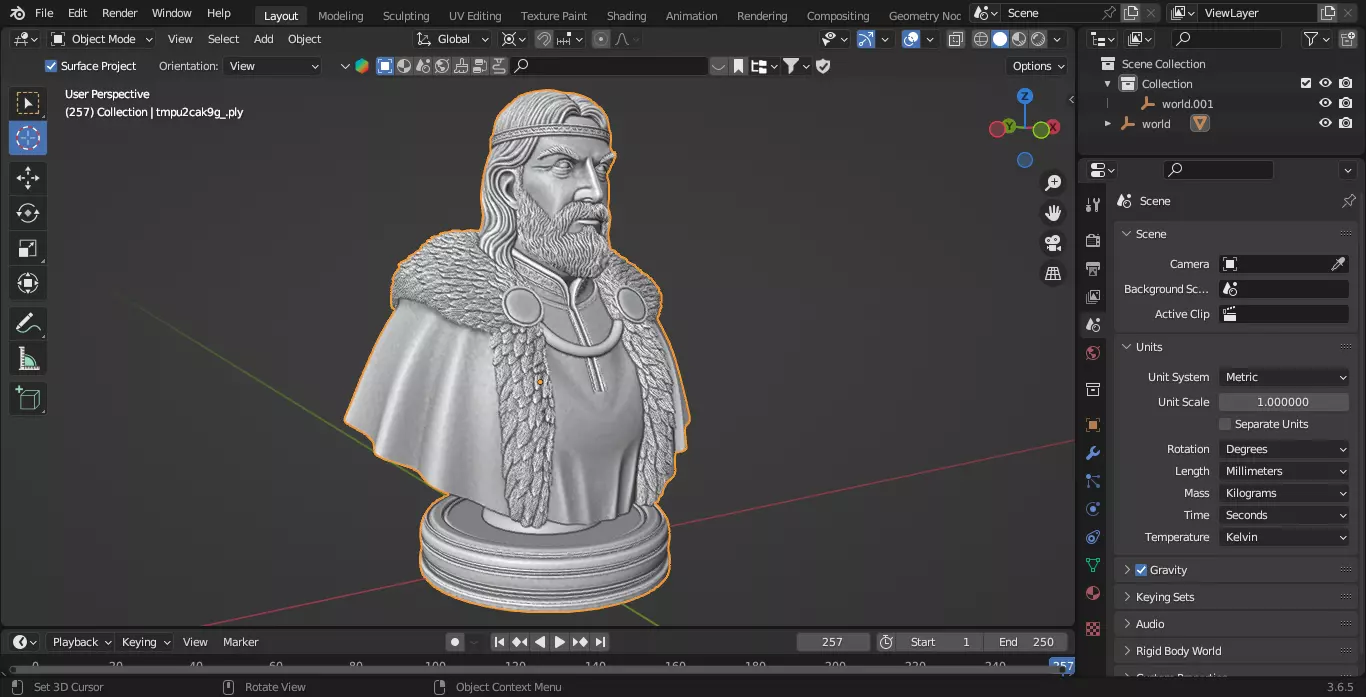 Medieval Scottish King Chess Piece 3D print model_3