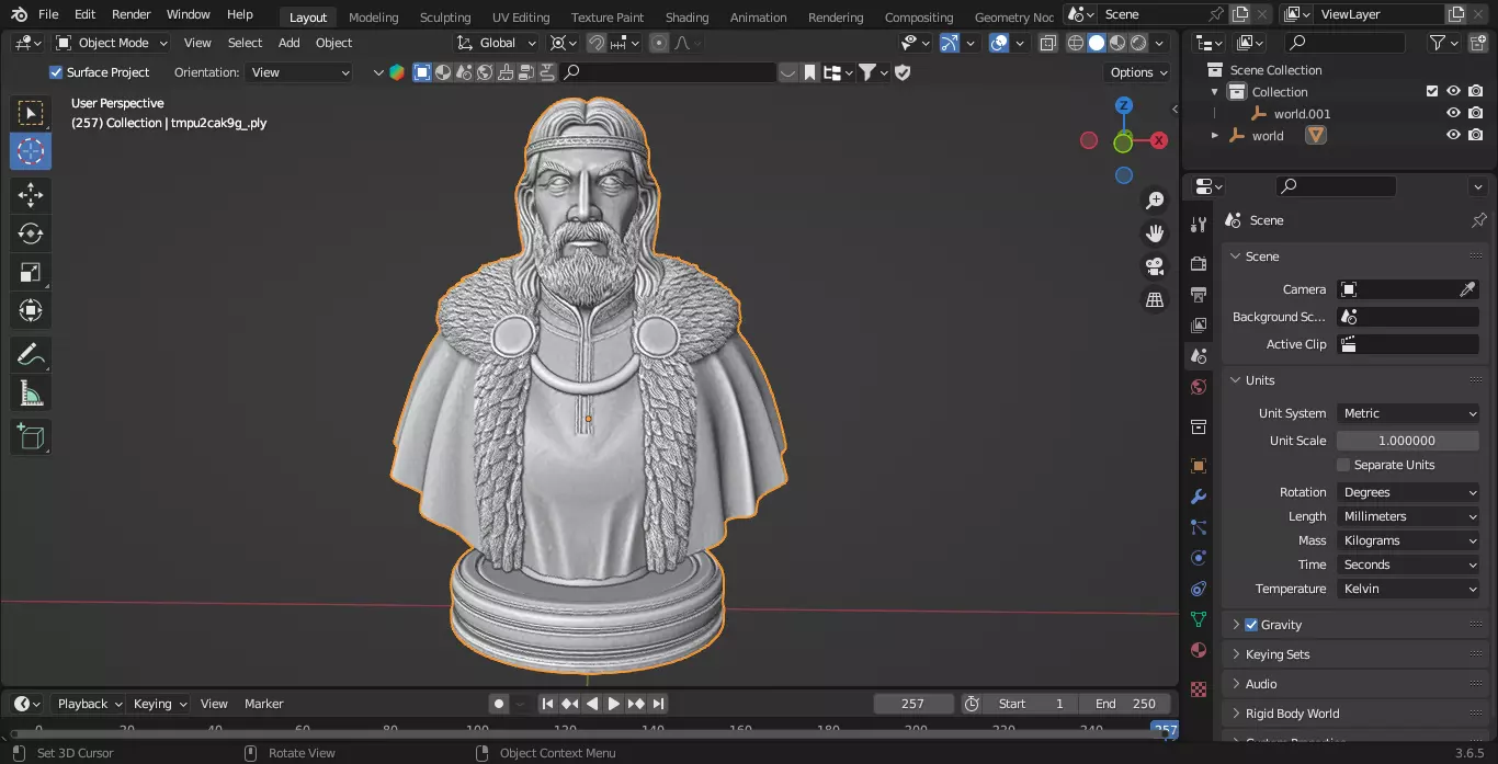 Medieval Scottish King Chess Piece 3D print model_2