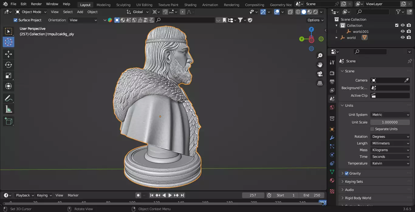 Medieval Scottish King Chess Piece 3D print model_5