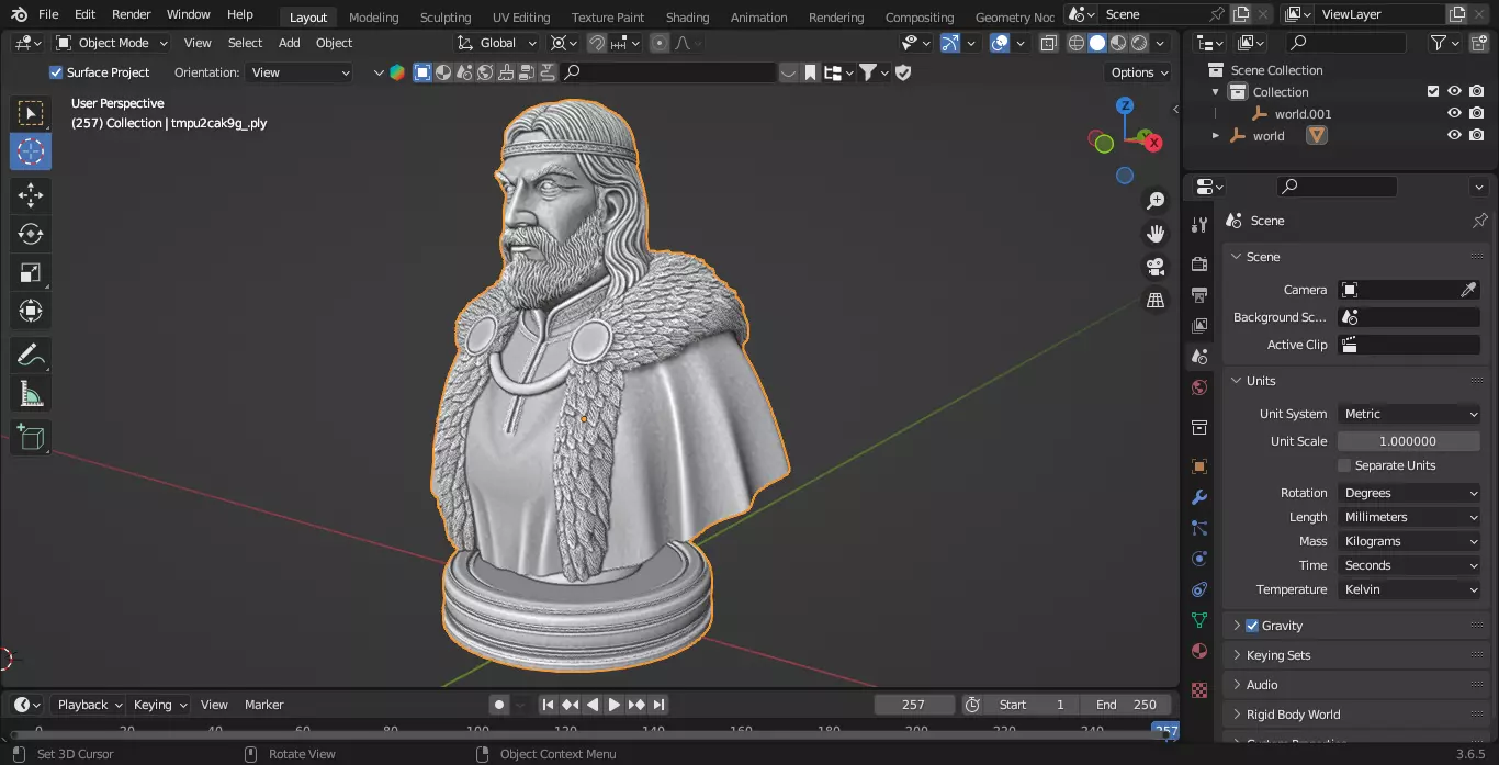 Medieval Scottish King Chess Piece 3D print model_1