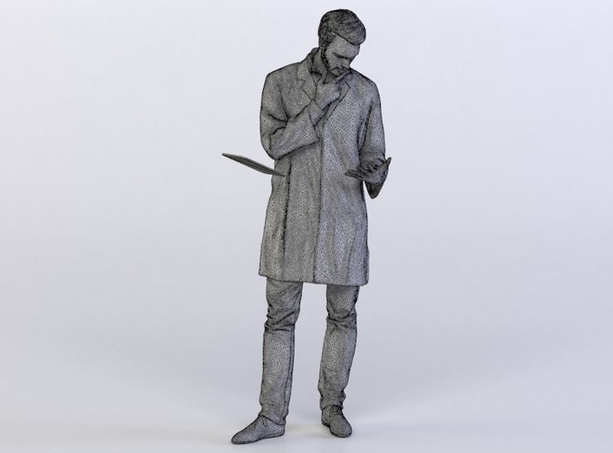 Mark 0470 Man in a lab coat looking at notes