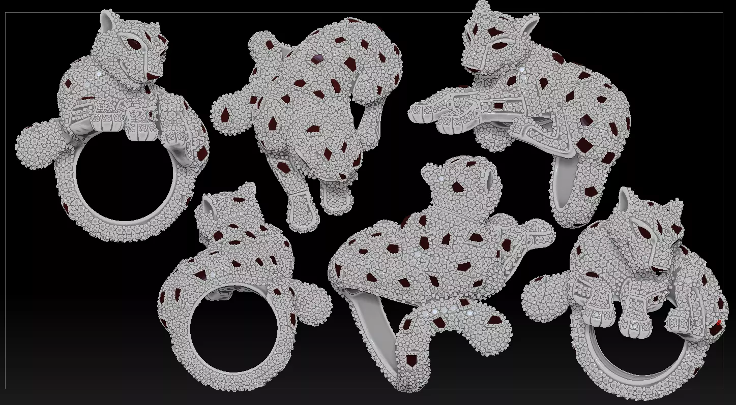 Panther Ring 3D print model_0