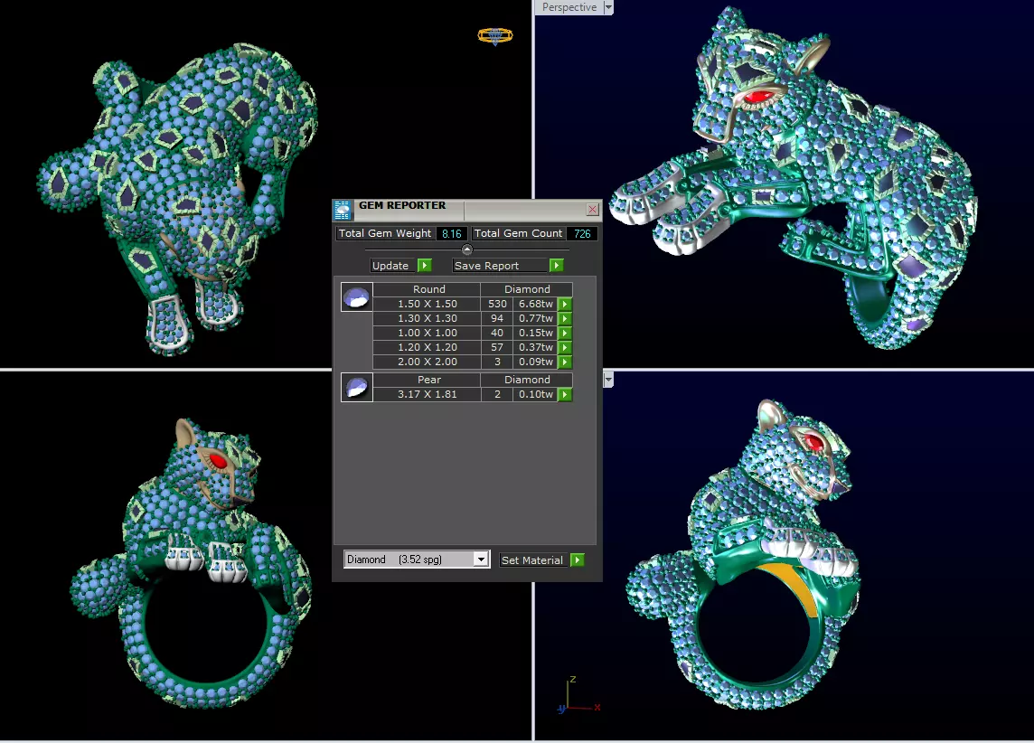 Panther Ring 3D print model_1