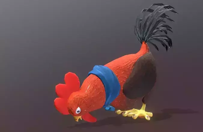 LITTLE male CHICKEN AVATAR EATING Fbx Pbr Animated