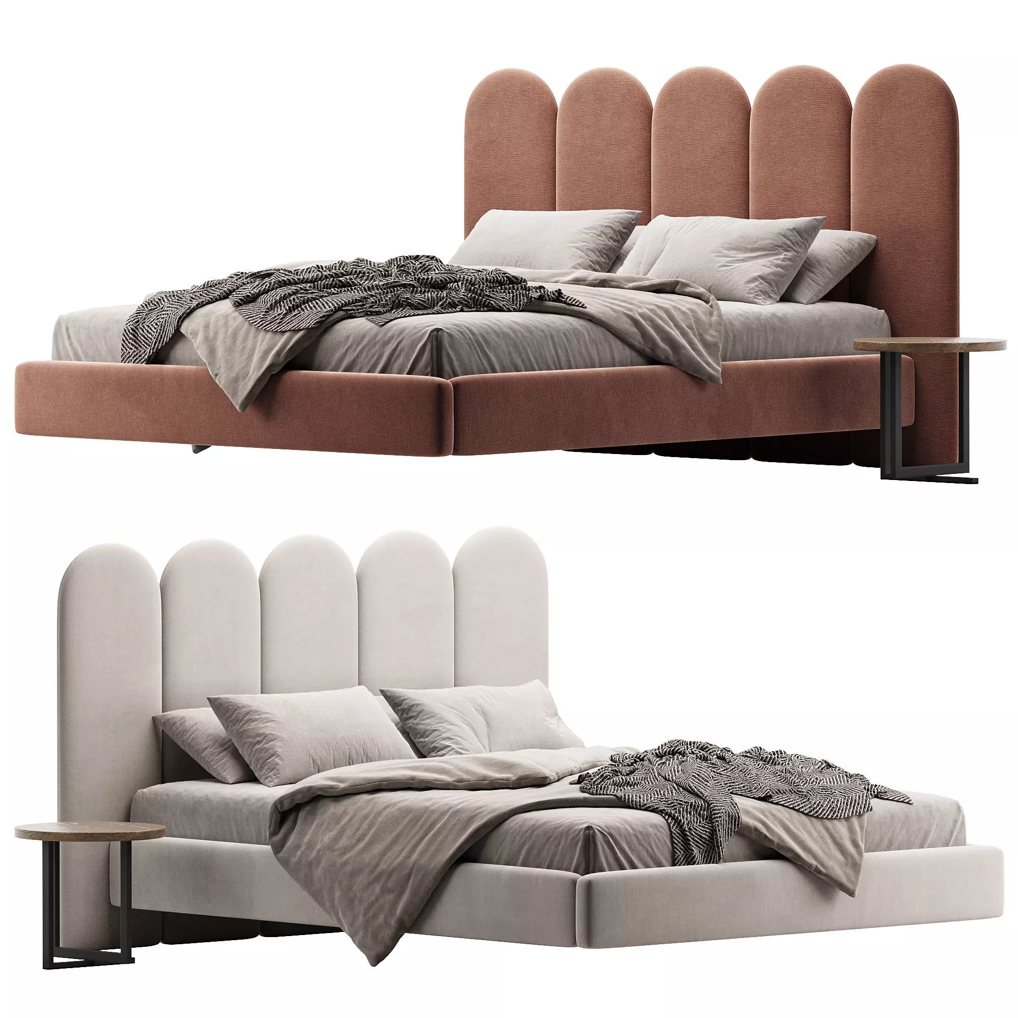 Scotch Finger Bed Frame Low-poly 3D model_0