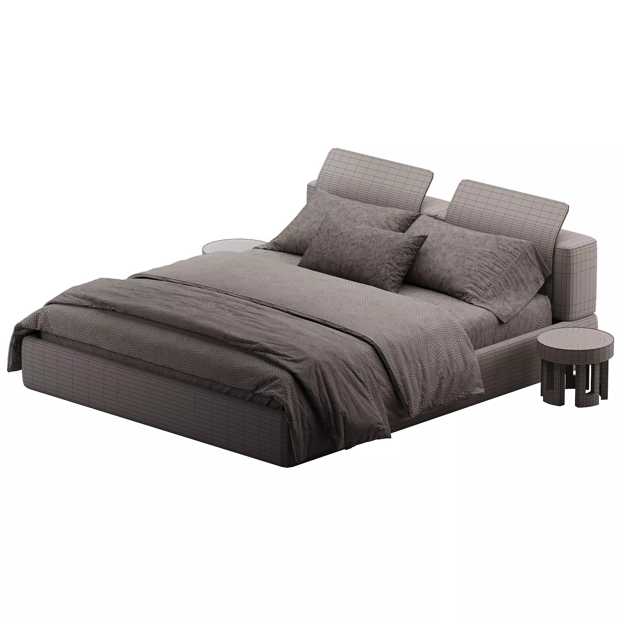 BASE bed Low-poly 3D model_2