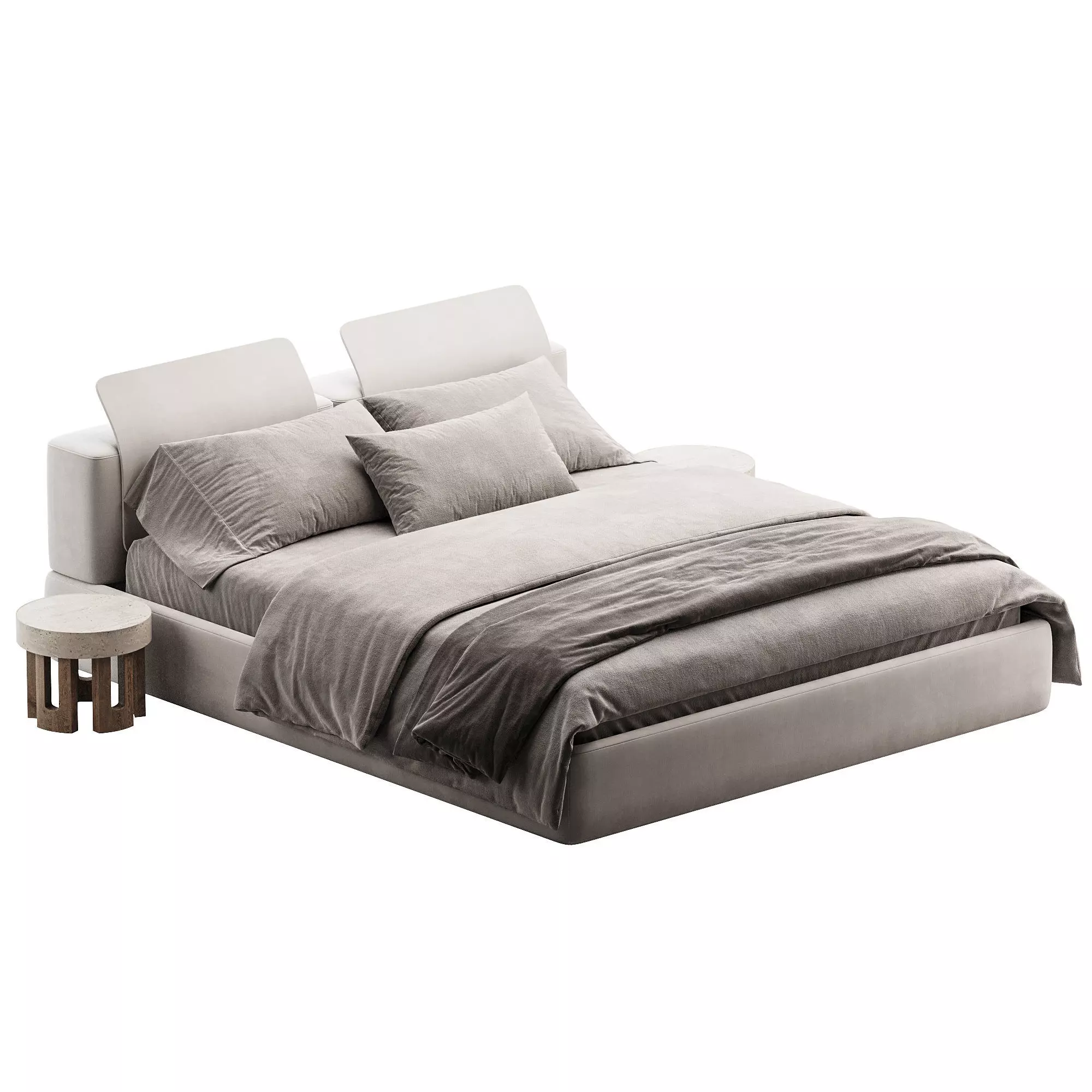 BASE bed Low-poly 3D model_1