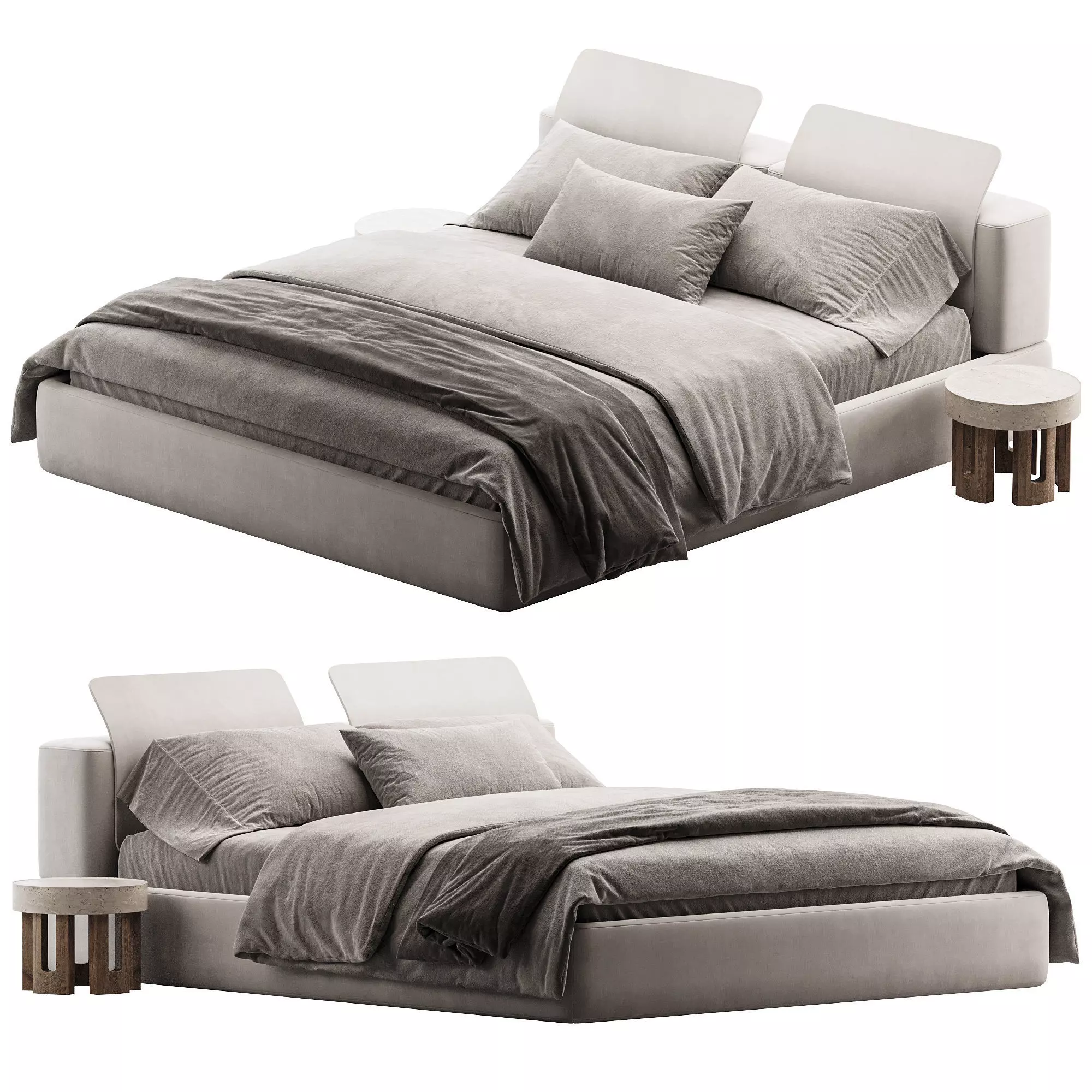 BASE bed Low-poly 3D model_0