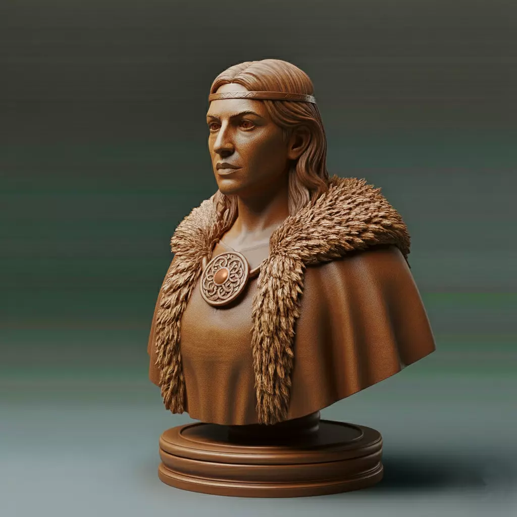 Medieval Scottish Queen Chess Piece 3D print model_0