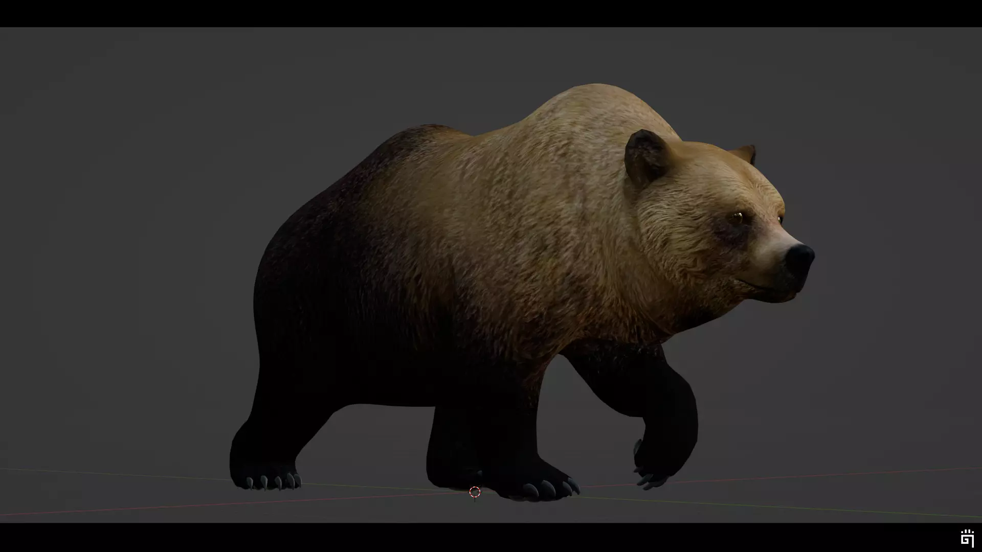 Forest Brown Bear Low-poly 3D model_14