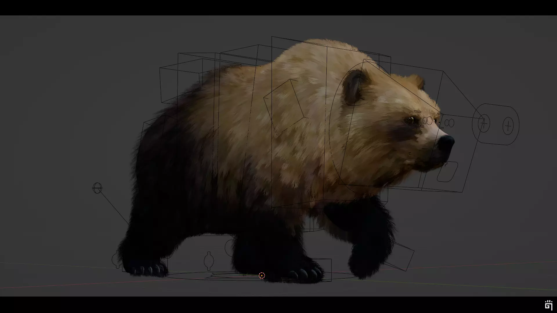 Forest Brown Bear Low-poly 3D model_2