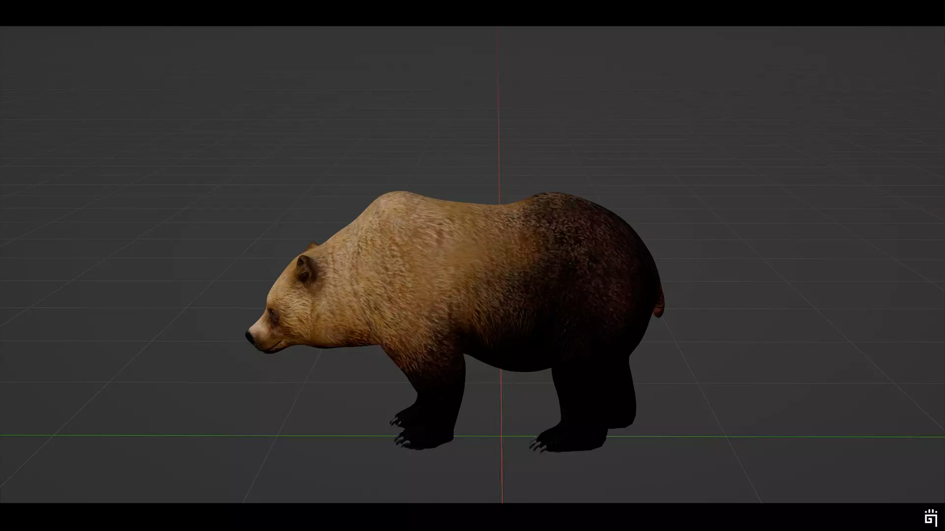Forest Brown Bear Low-poly 3D model_11