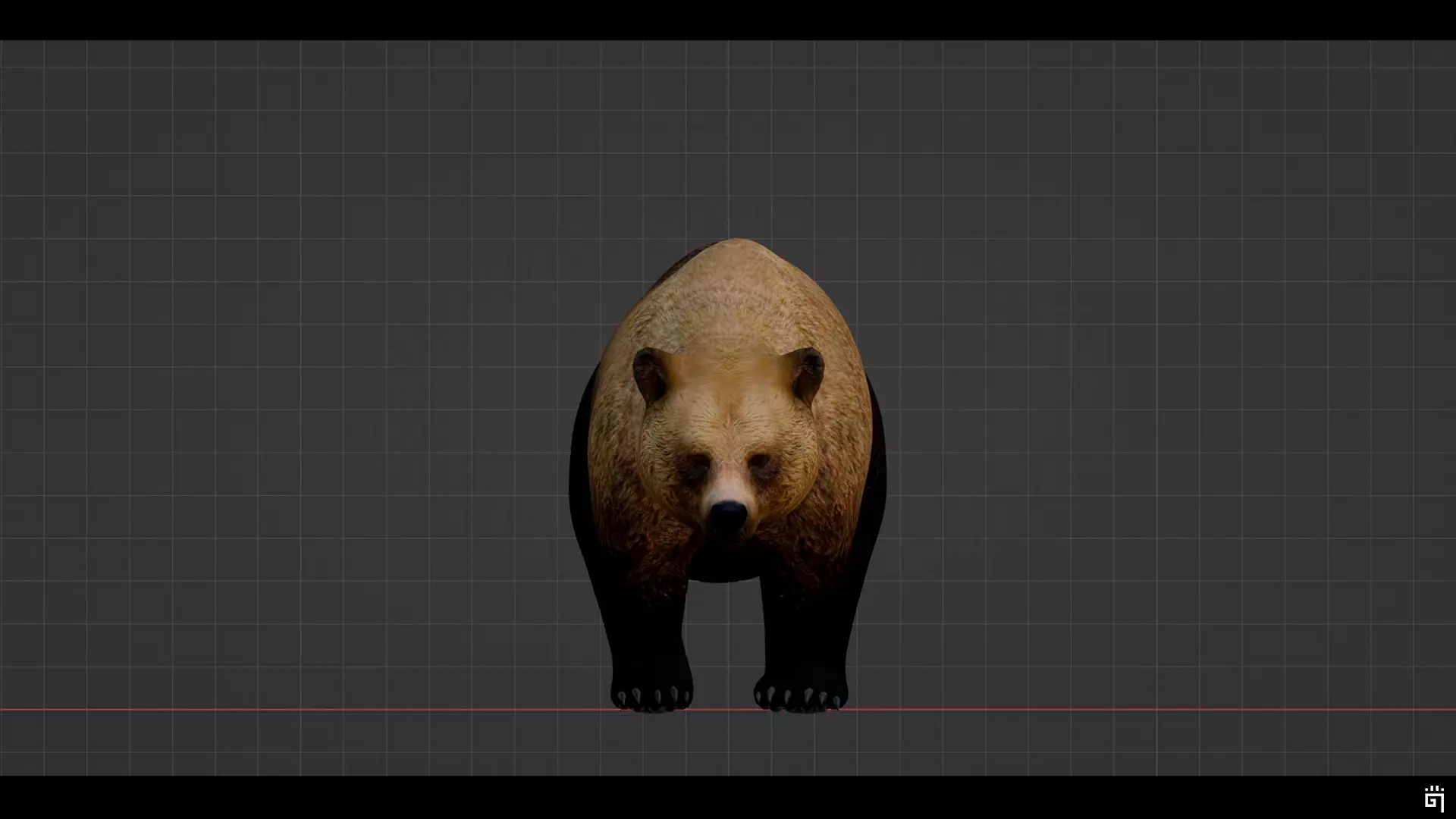 Forest Brown Bear Low-poly 3D model_9