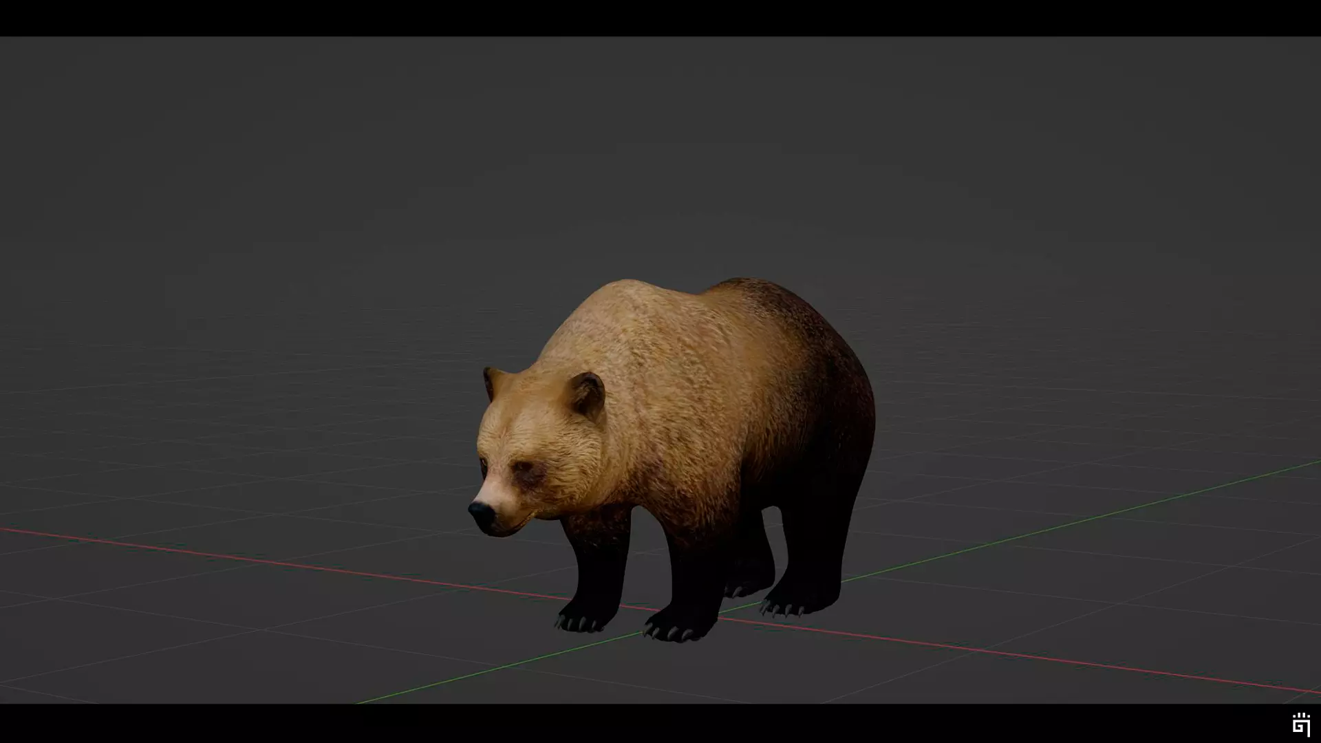 Forest Brown Bear Low-poly 3D model_10