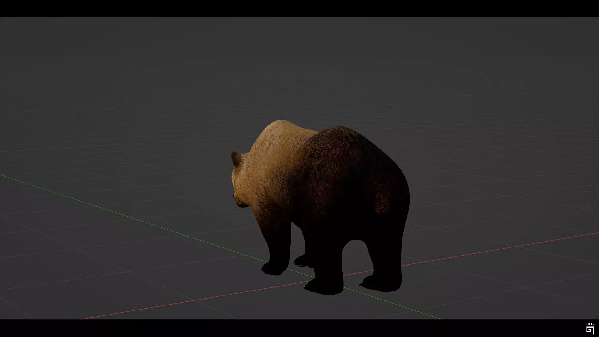 Forest Brown Bear Low-poly 3D model_12