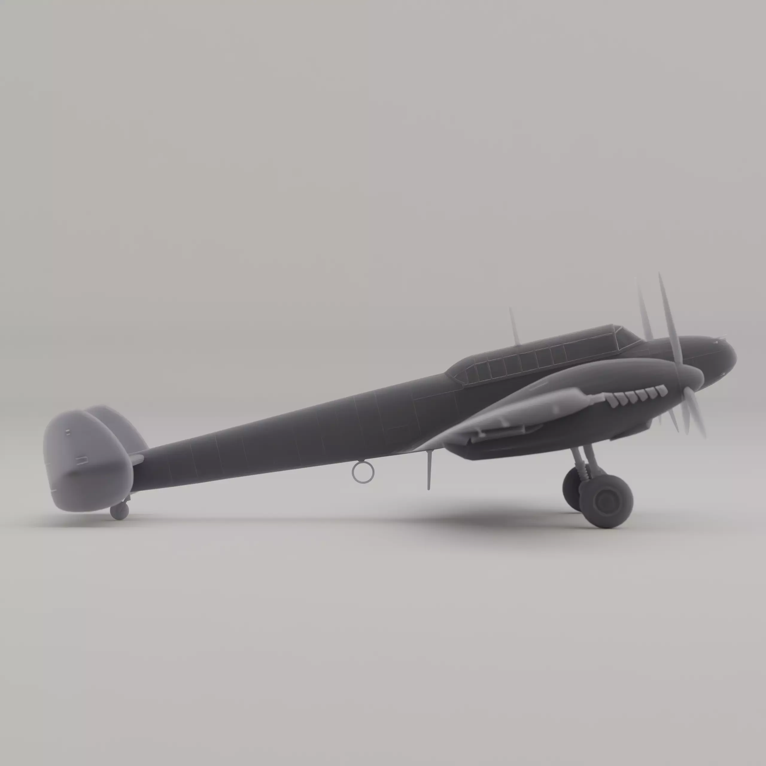 Messerschmitt Bf 110 Fighter-bomber Germany WWII 1936 3D print model_1