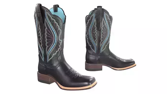 Black Stitch Cowgirl Boots