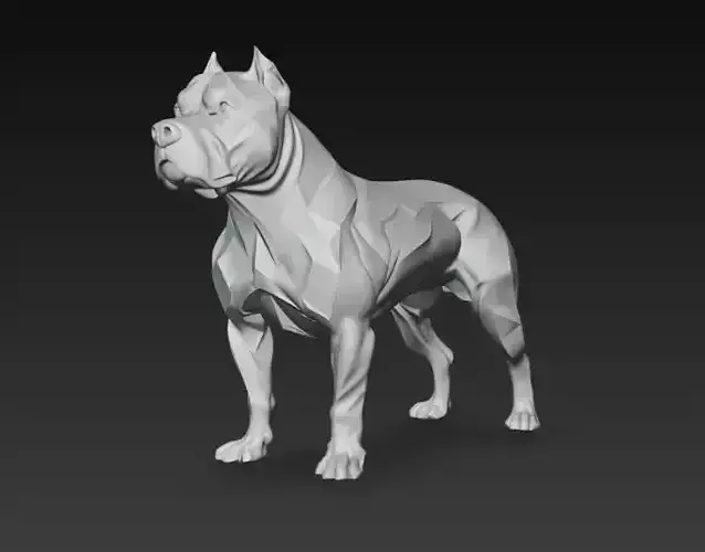 Modern Animal Art Geometric Pitbull Print Muscular Build