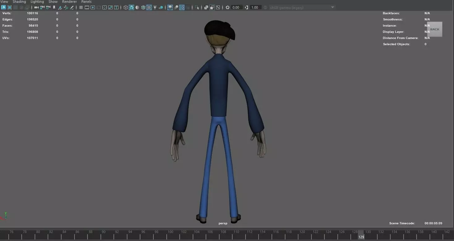 Fully Rigged Tall Cartoon Character  3D model_8
