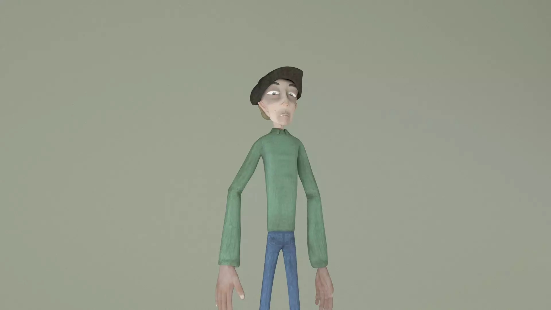 Fully Rigged Tall Cartoon Character  3D model_0