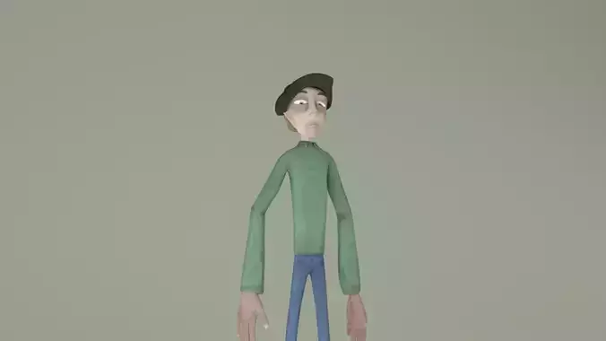 Fully Rigged Tall Cartoon Character 