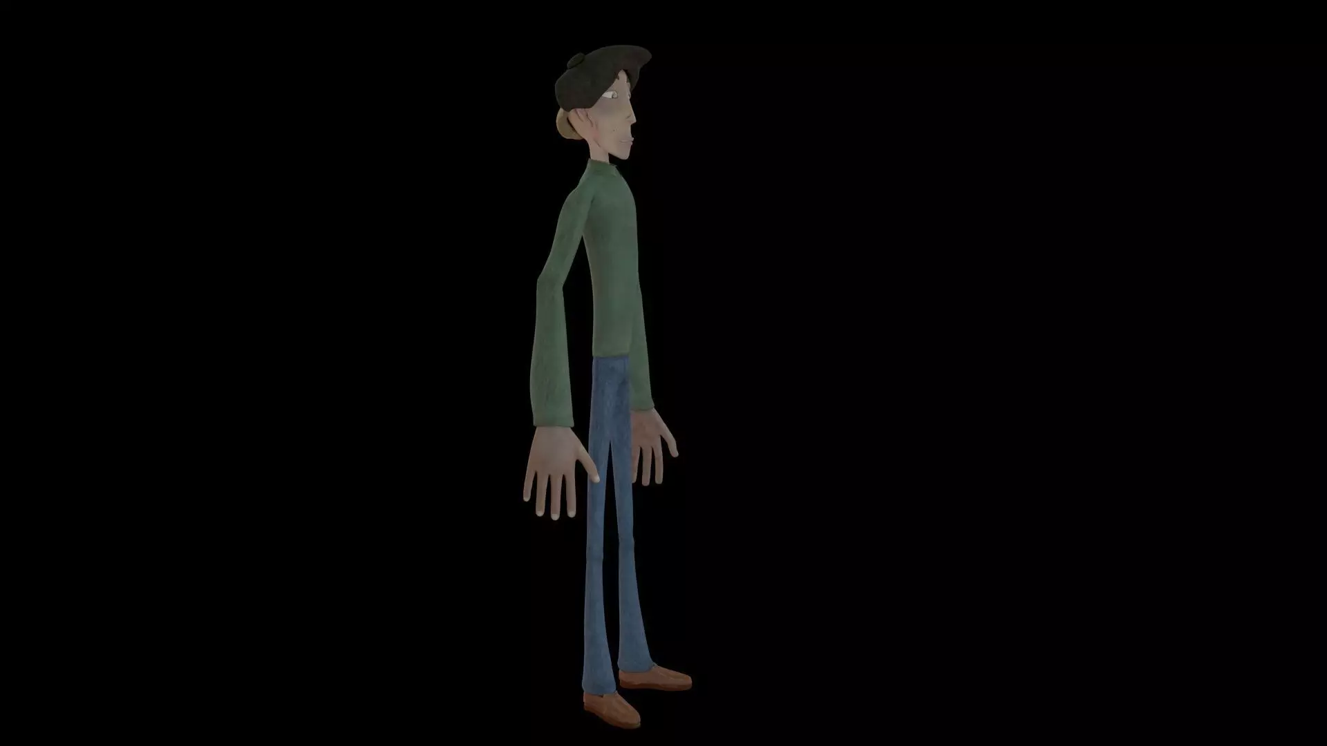 Fully Rigged Tall Cartoon Character  3D model_4