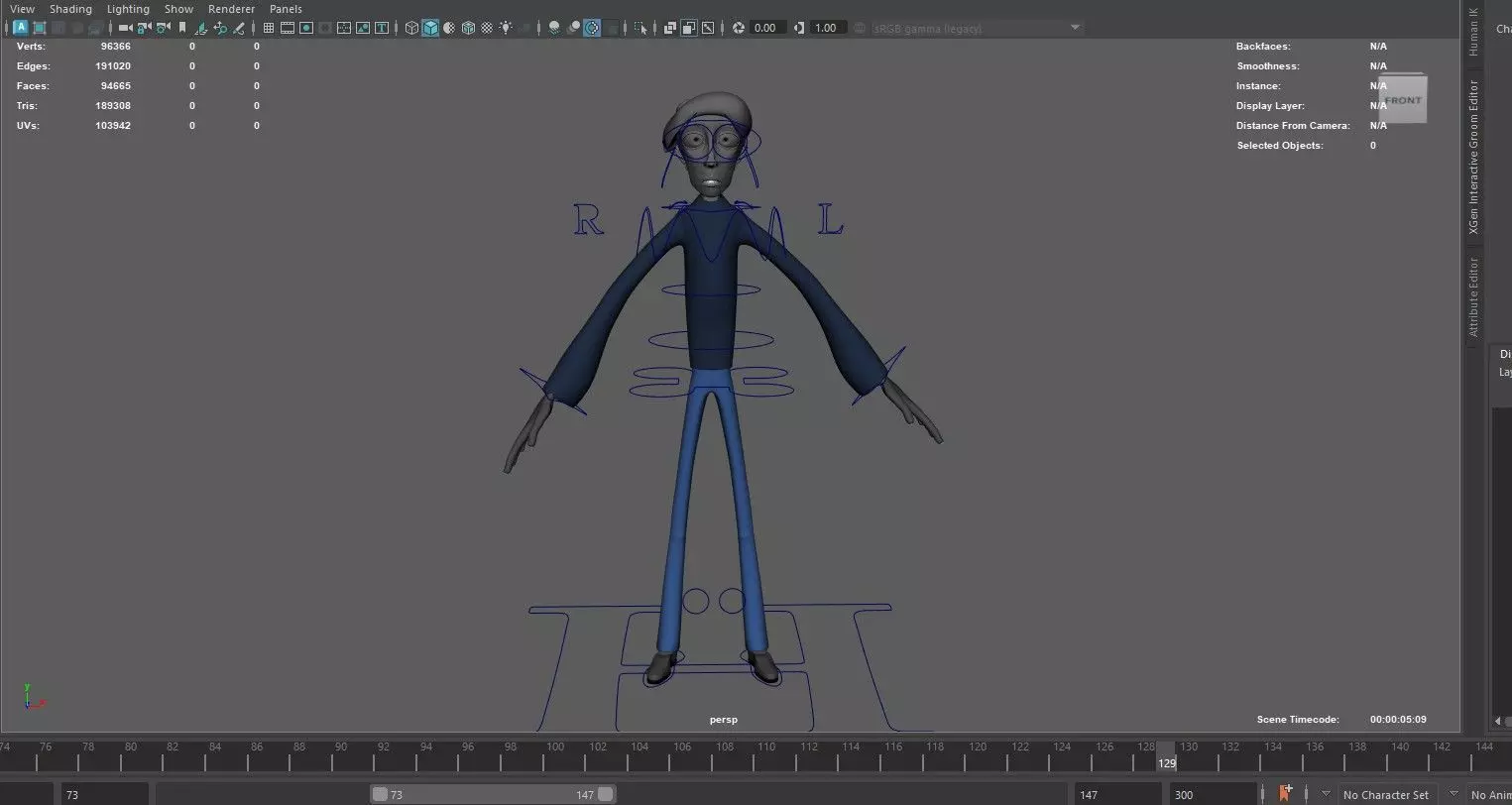 Fully Rigged Tall Cartoon Character  3D model_6