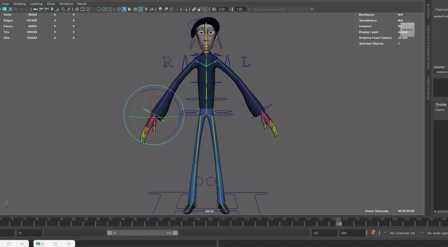Fully Rigged Tall Cartoon Character  3D model_5