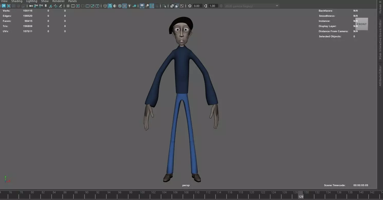 Fully Rigged Tall Cartoon Character  3D model_9