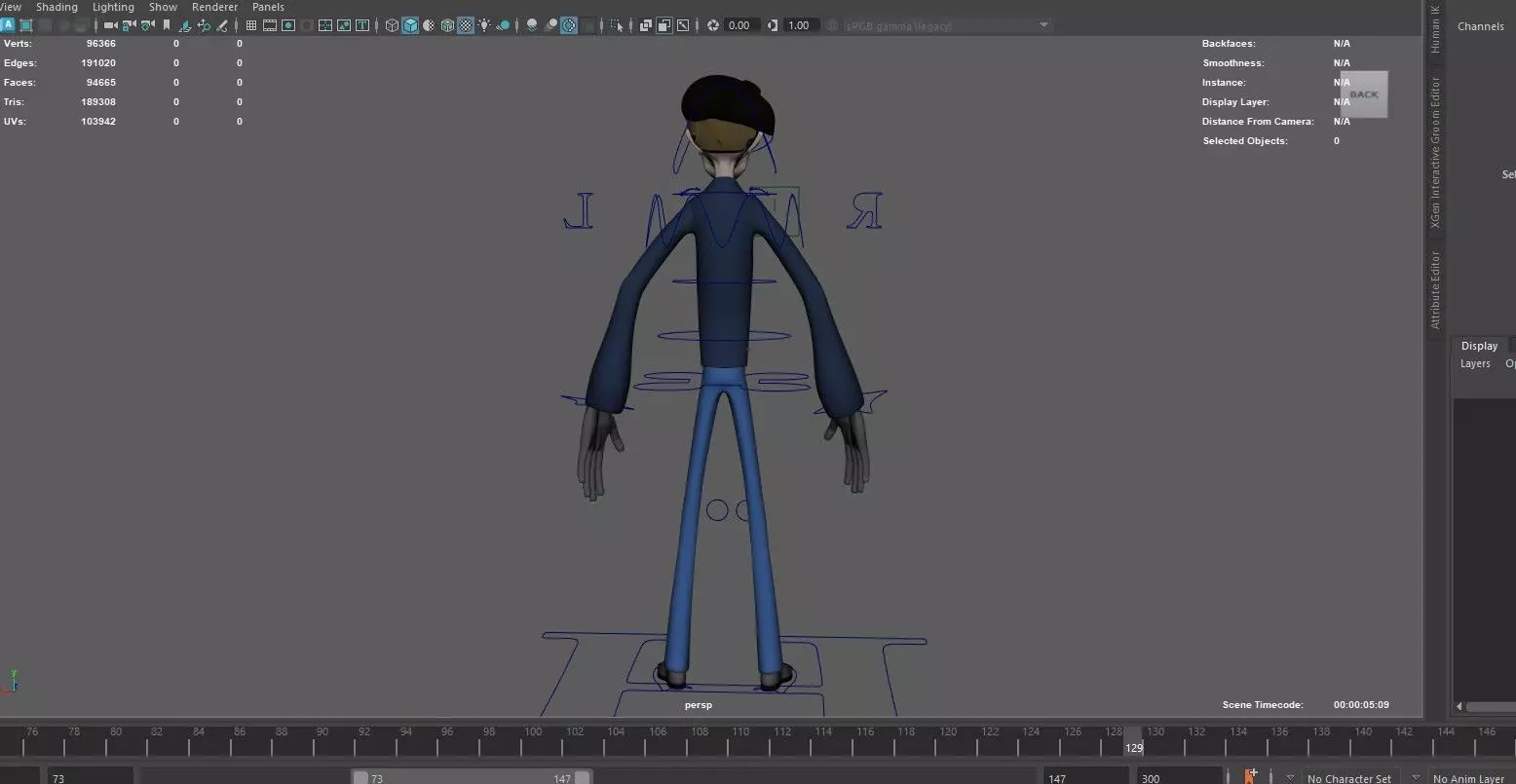 Fully Rigged Tall Cartoon Character  3D model_13