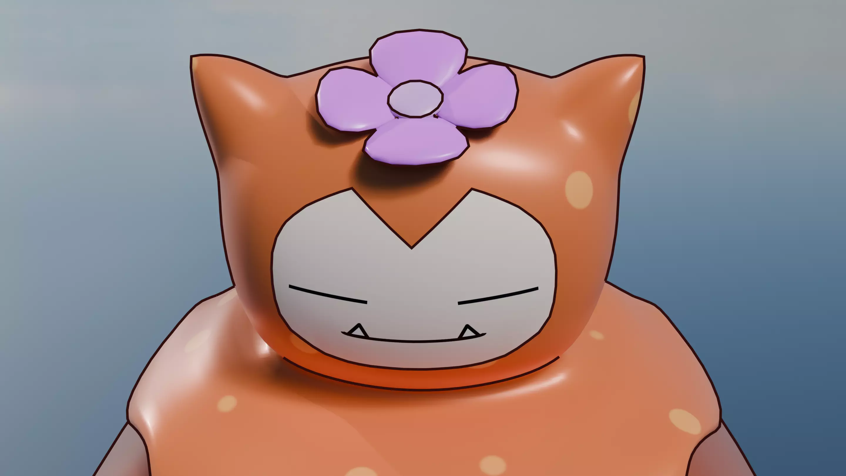 Pokemon Mossy Snorlax and Shiny Version 3D model_10