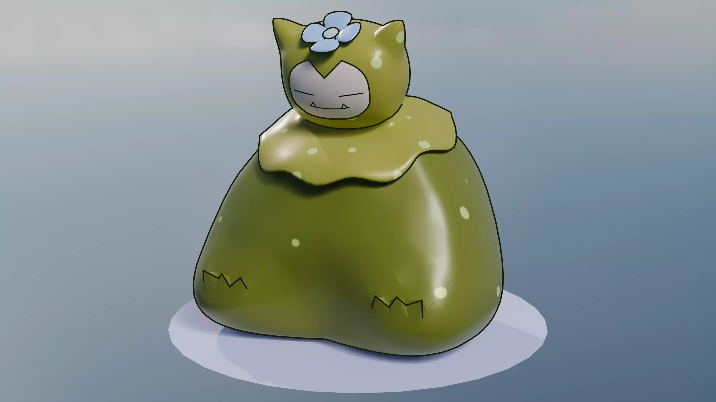 Pokemon Mossy Snorlax and Shiny Version 3D model_1
