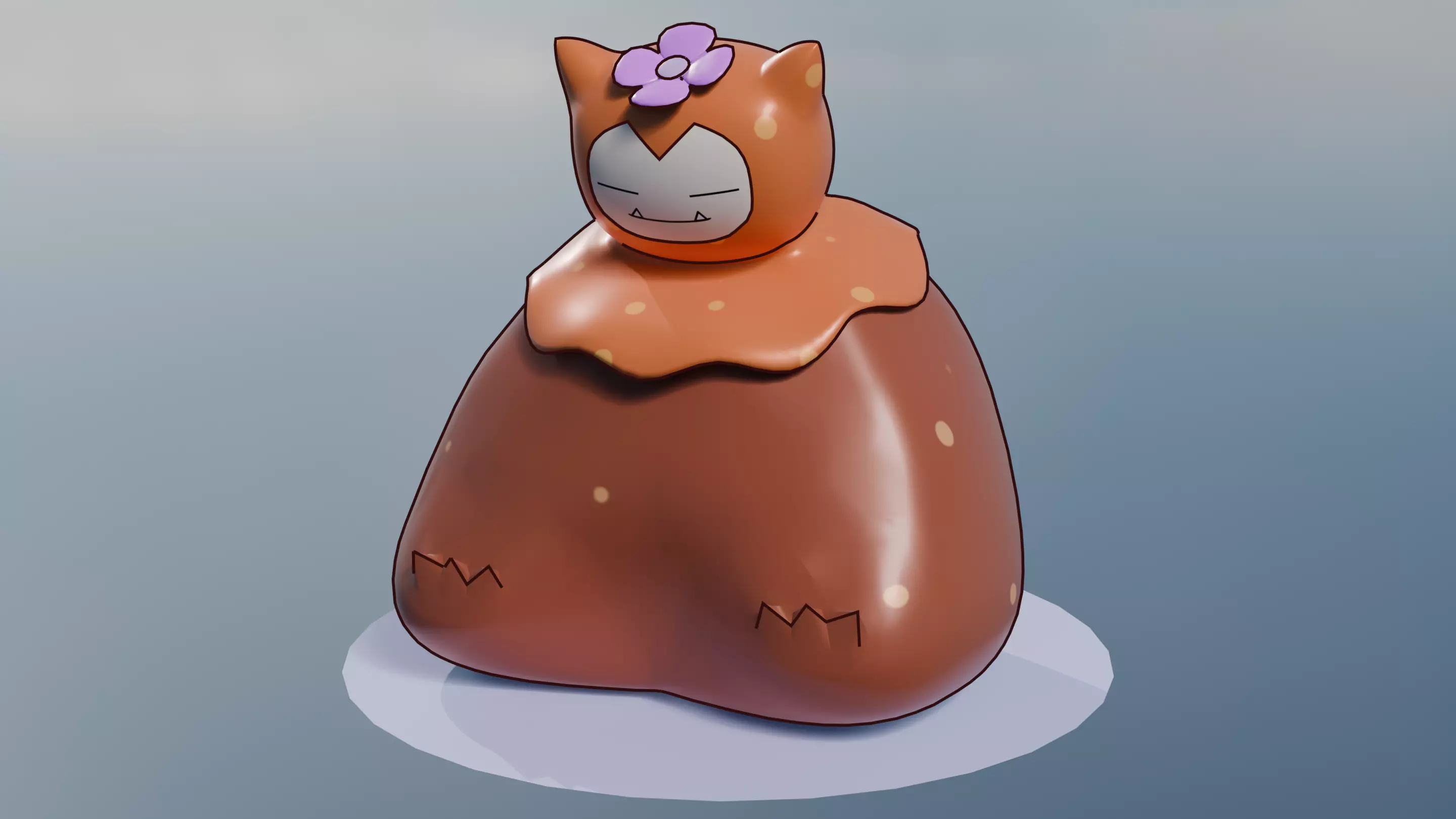Pokemon Mossy Snorlax and Shiny Version 3D model_2