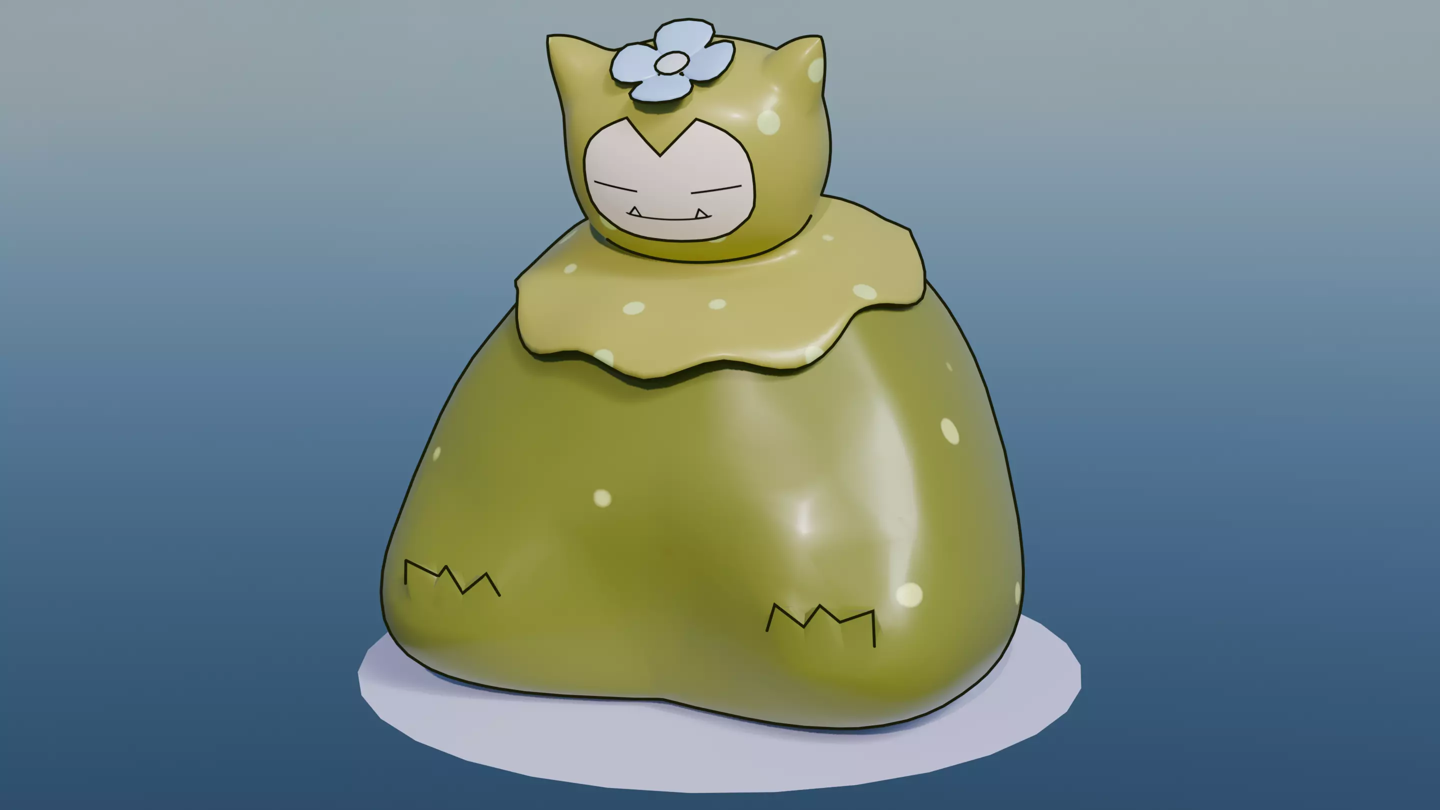 Pokemon Mossy Snorlax and Shiny Version 3D model_0