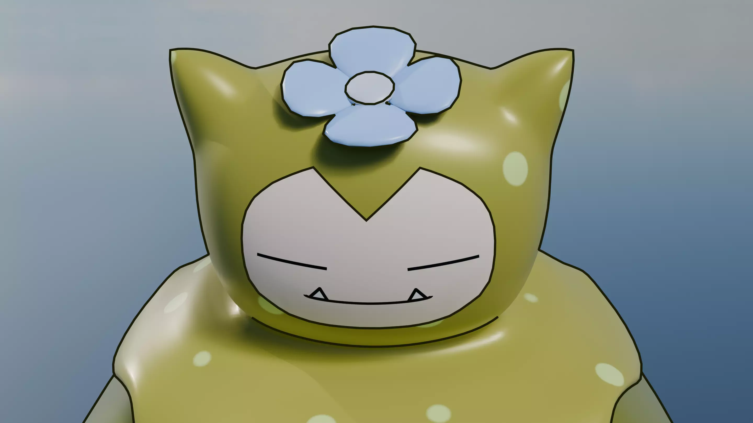 Pokemon Mossy Snorlax and Shiny Version 3D model_9