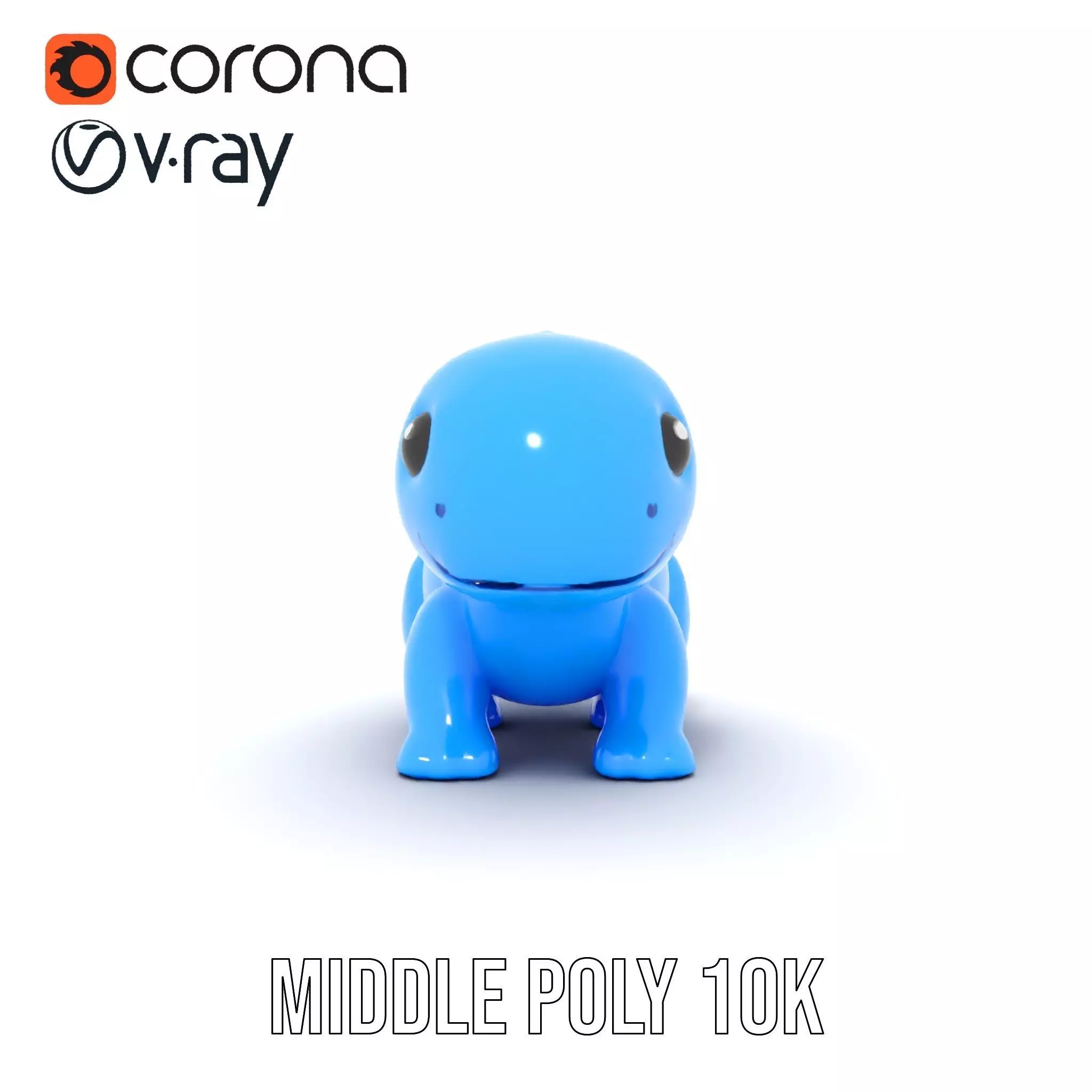 Charming Blue Dinosaur model pack Low-poly 3D model_24