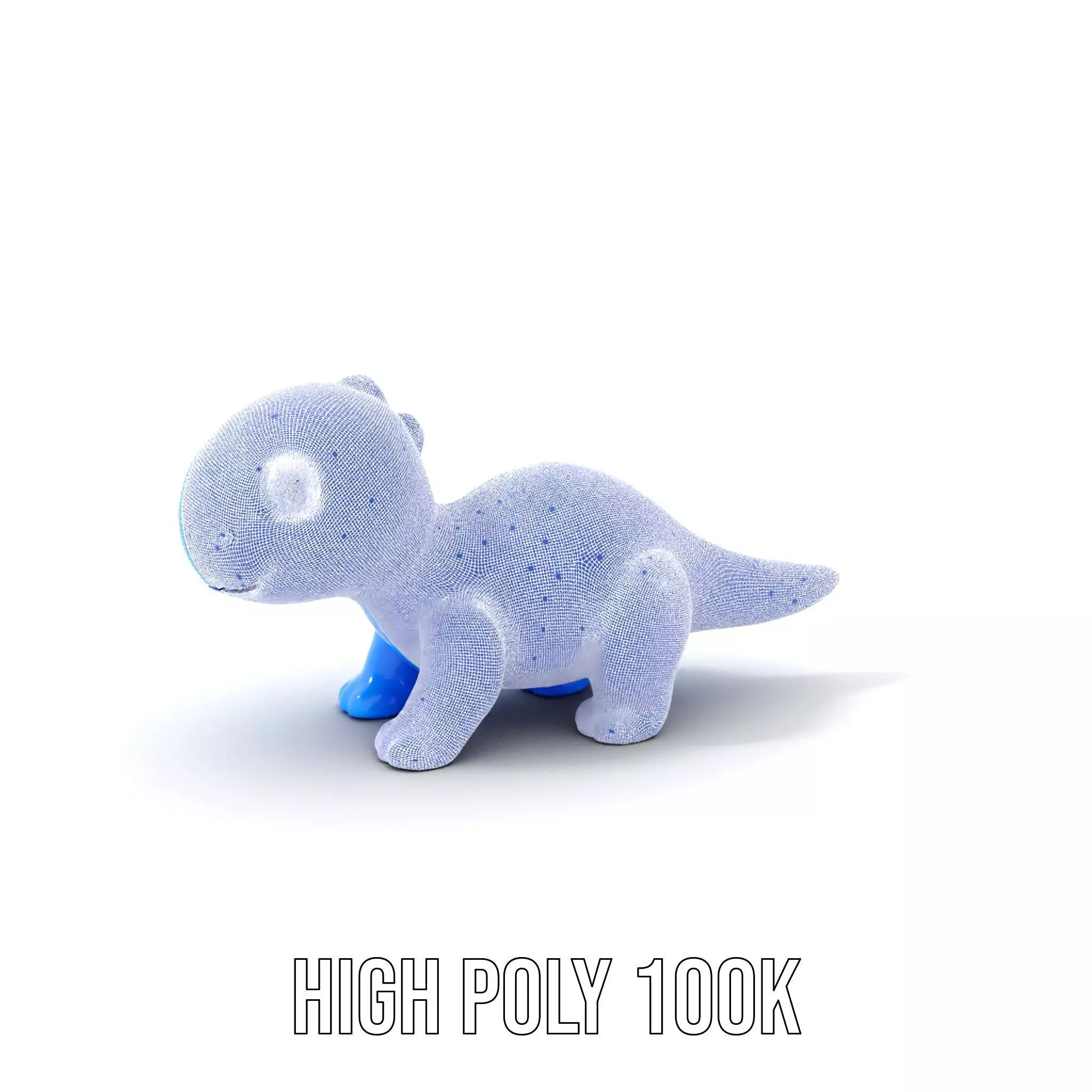 Charming Blue Dinosaur model pack Low-poly 3D model_4