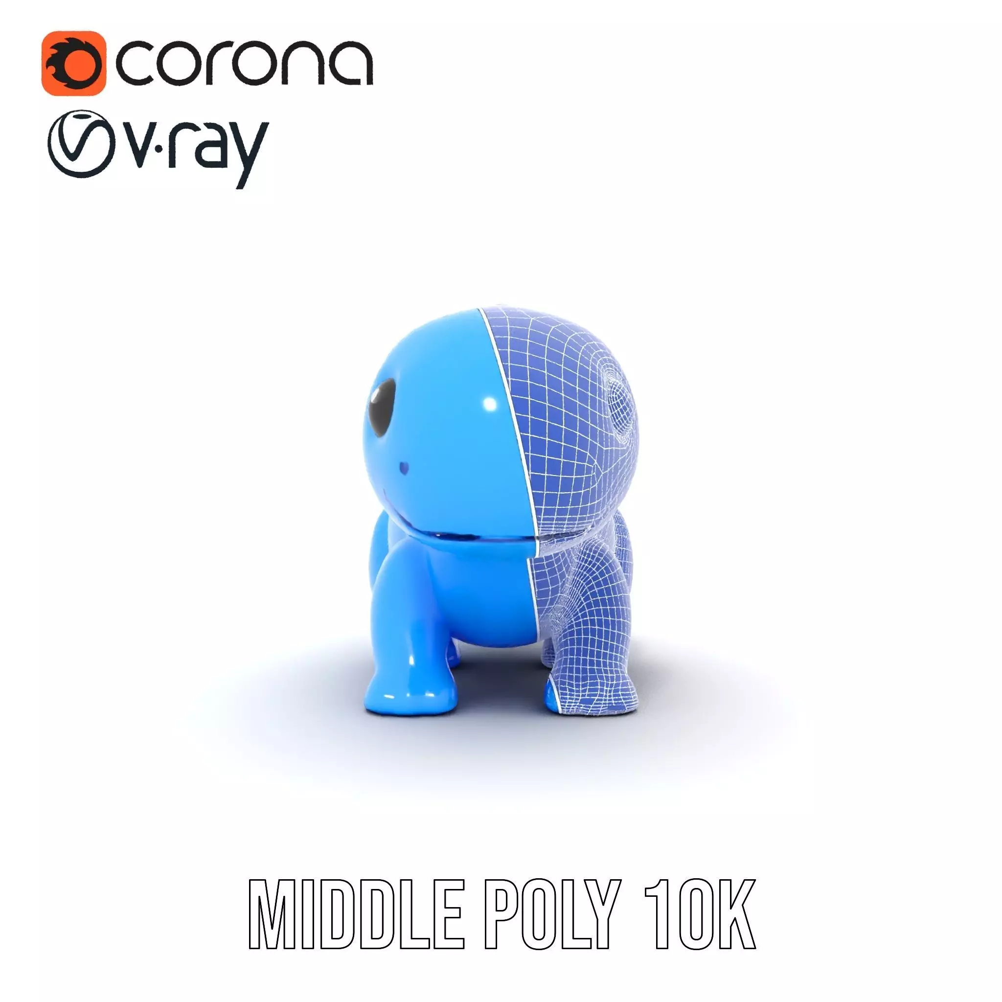 Charming Blue Dinosaur model pack Low-poly 3D model_21