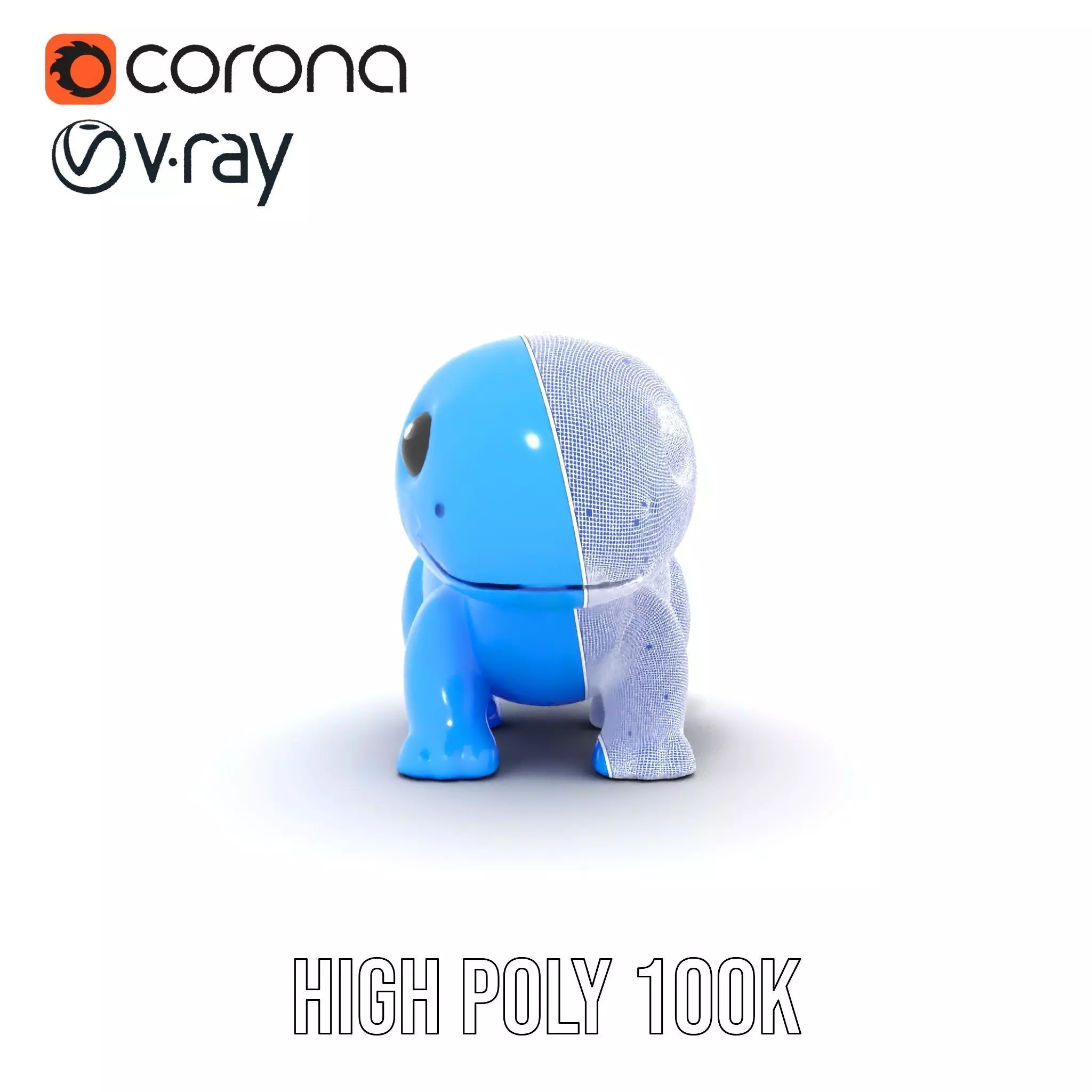 Charming Blue Dinosaur model pack Low-poly 3D model_26