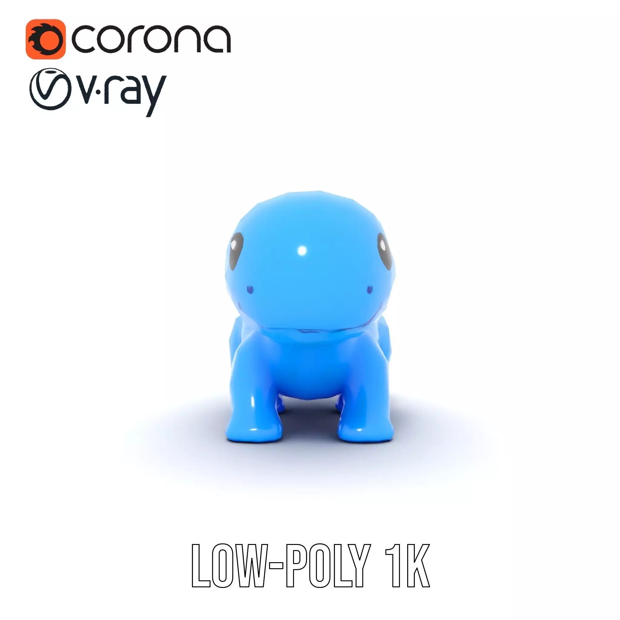 Charming Blue Dinosaur model pack Low-poly 3D model_25