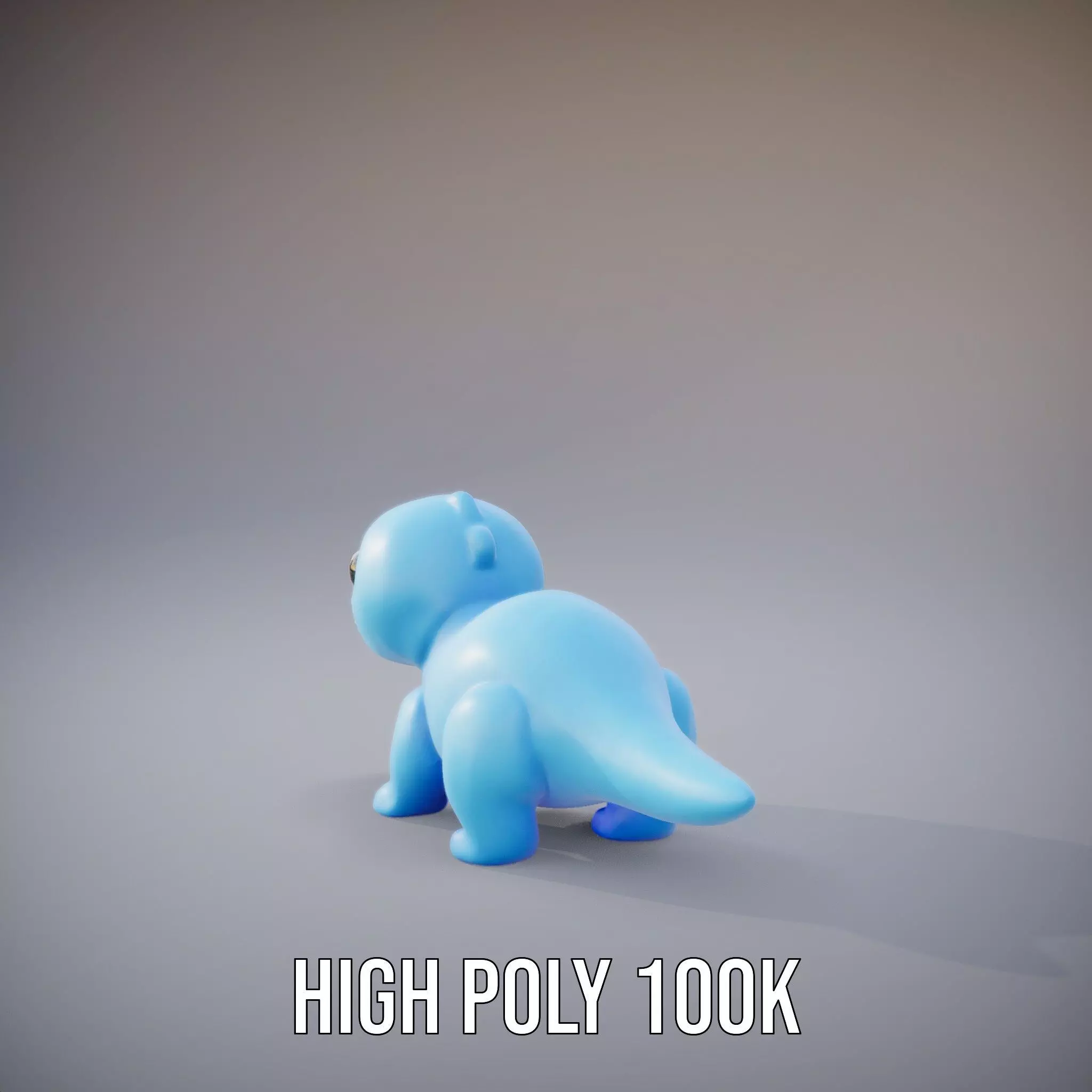 Charming Blue Dinosaur model pack Low-poly 3D model_8