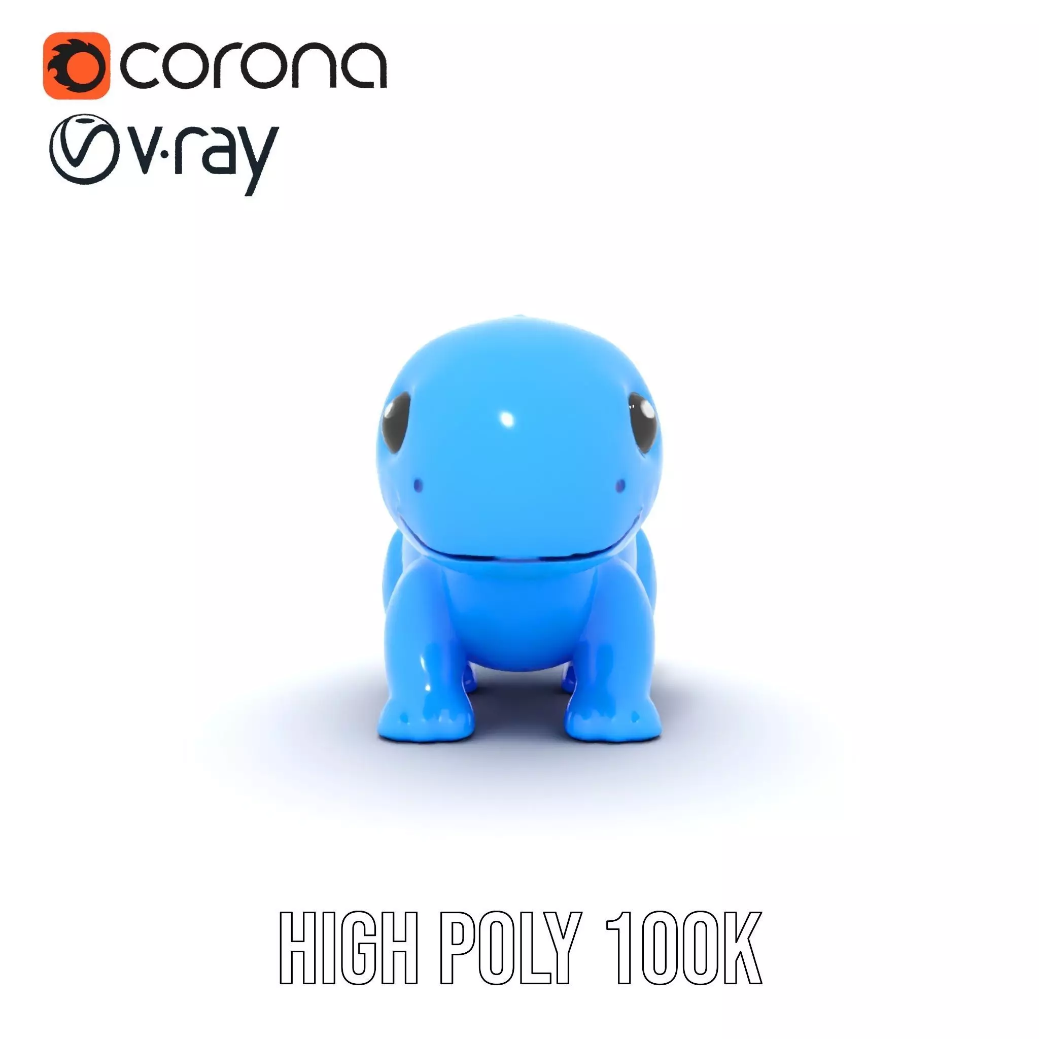 Charming Blue Dinosaur model pack Low-poly 3D model_23