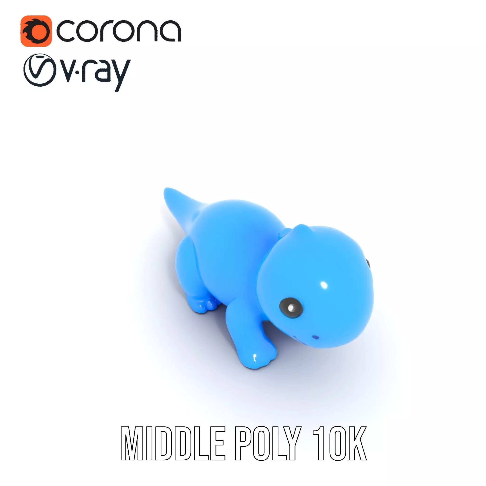 Charming Blue Dinosaur model pack Low-poly 3D model_18