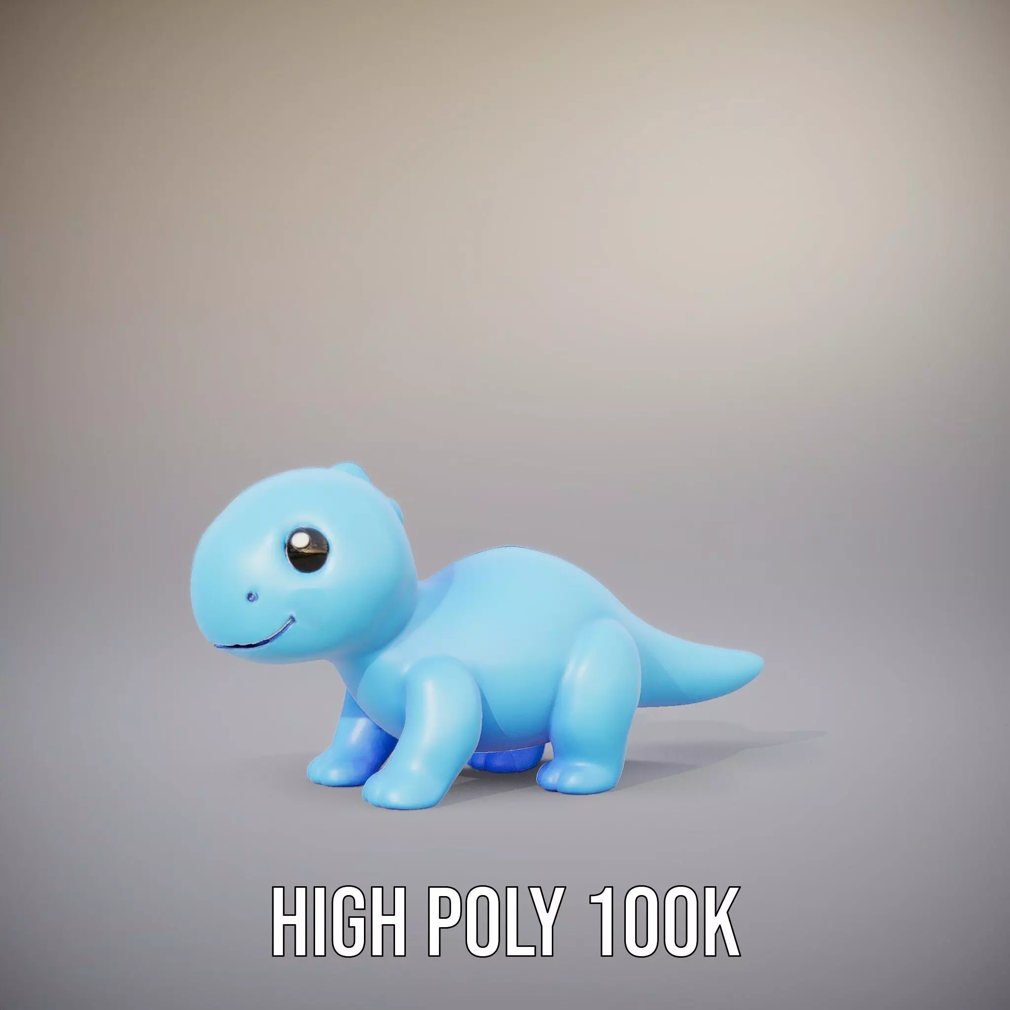 Charming Blue Dinosaur model pack Low-poly 3D model_33