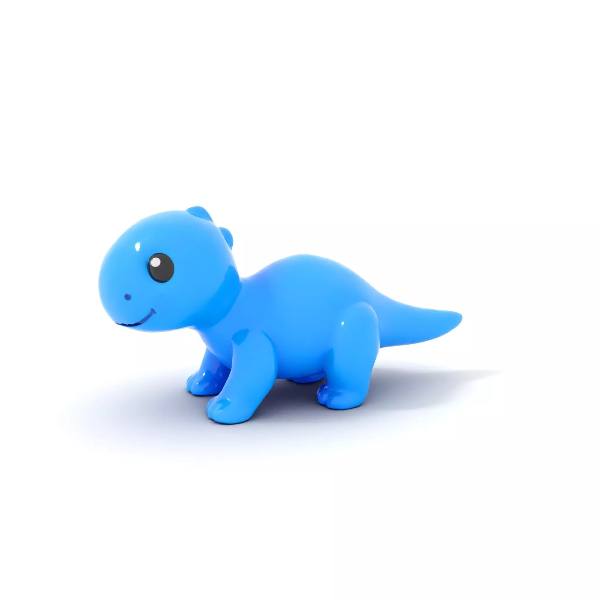 Charming Blue Dinosaur model pack Low-poly 3D model_0