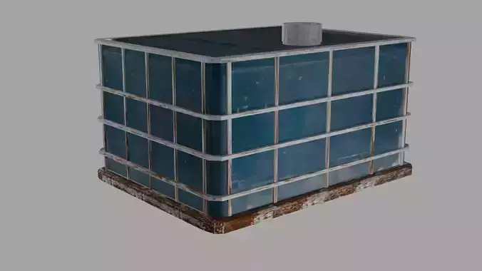 rusty water tanker Low-poly 3D model rusty water tanker Low-poly 3D model