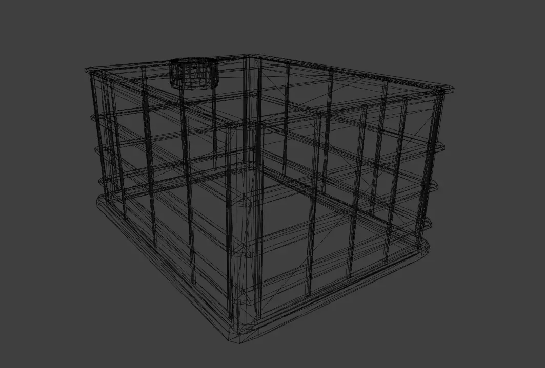 rusty water tanker Low-poly 3D model_4