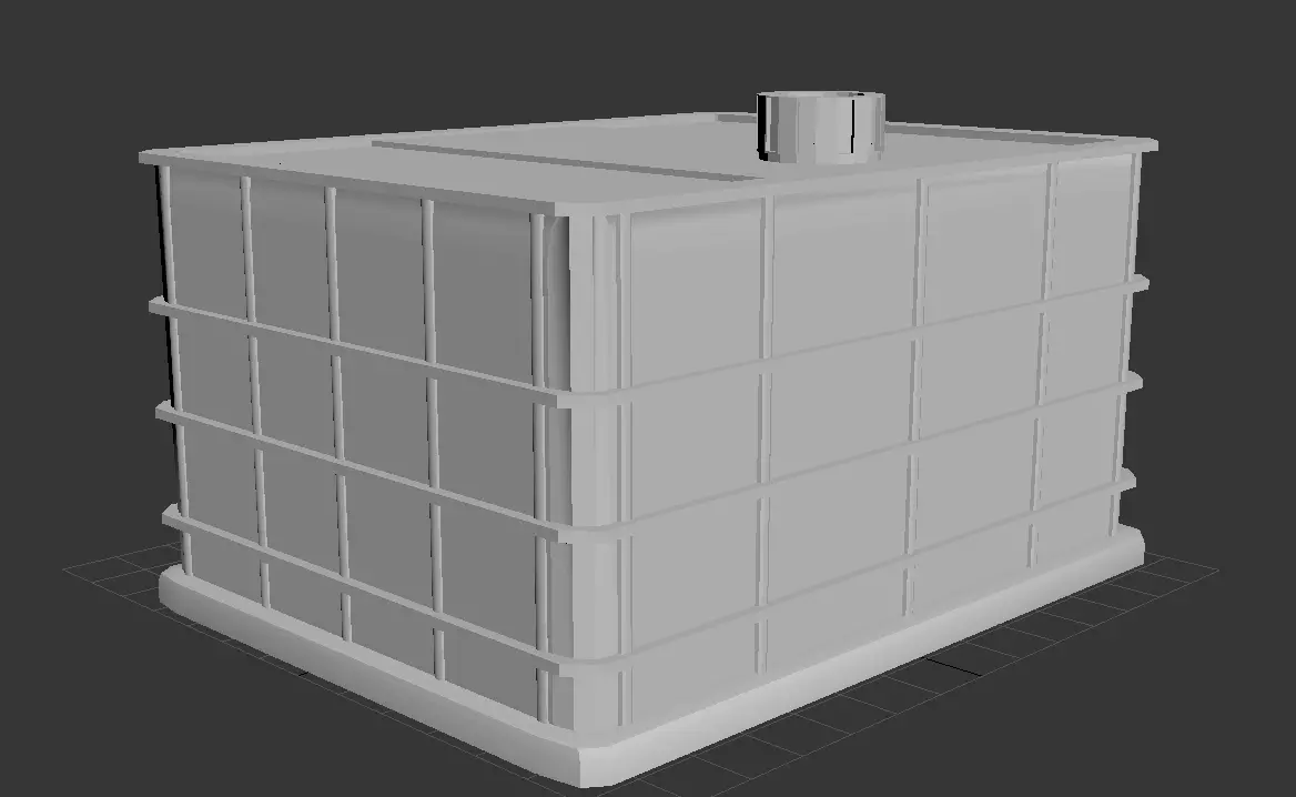 rusty water tanker Low-poly 3D model_3